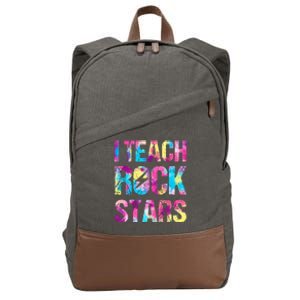 tie dye I Teach Rockstars Funny Music Teacher Cotton Canvas Backpack