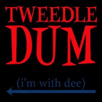 Tweedle Dum IM With Dee Lazy Couple Halloween Costumes Flat Bill Trucker Hat