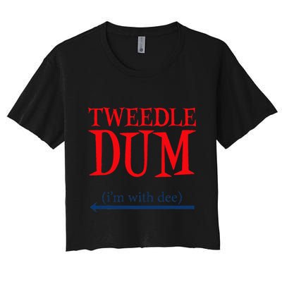 Tweedle Dum IM With Dee Lazy Couple Halloween Costumes Crop Top