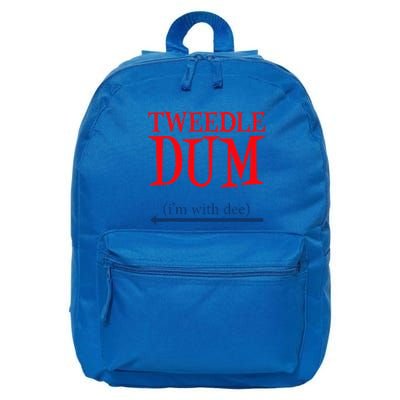 Tweedle Dum IM With Dee Lazy Couple Halloween Costumes 16 in Basic Backpack