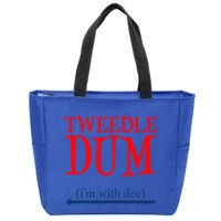 Tweedle Dum IM With Dee Lazy Couple Halloween Costumes Zip Tote Bag