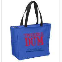 Tweedle Dum IM With Dee Lazy Couple Halloween Costumes Zip Tote Bag
