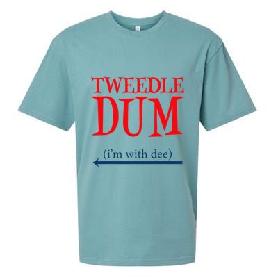 Tweedle Dum IM With Dee Lazy Couple Halloween Costumes Sueded Cloud Jersey T-Shirt