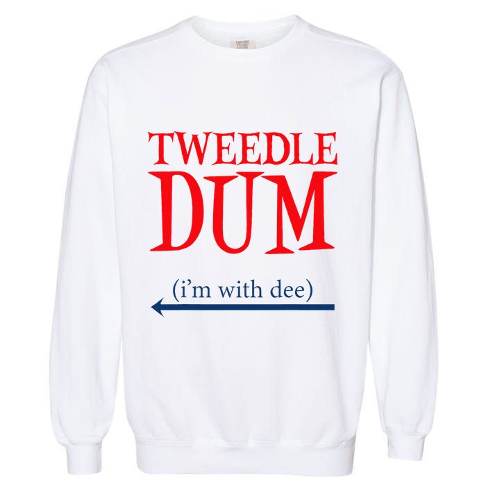 Tweedle Dum IM With Dee Lazy Couple Halloween Costumes Garment-Dyed Sweatshirt