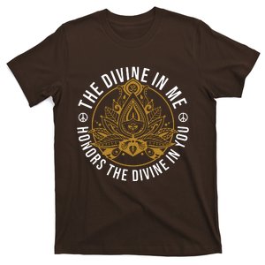 The Divine In Me Positive Message Spiritual Yoga Meditation T-Shirt