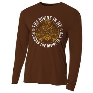 The Divine In Me Positive Message Spiritual Yoga Meditation Cooling Performance Long Sleeve Crew