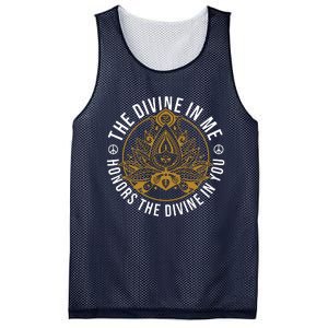 The Divine In Me Positive Message Spiritual Yoga Meditation Mesh Reversible Basketball Jersey Tank