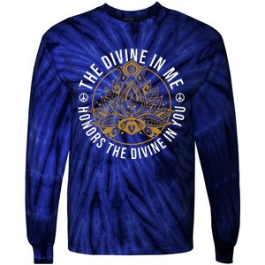 The Divine In Me Positive Message Spiritual Yoga Meditation Tie-Dye Long Sleeve Shirt