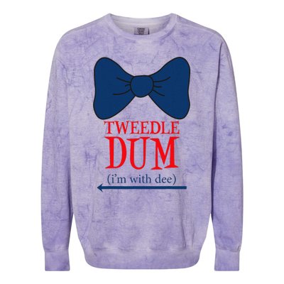 Tweedle Dum IM With Dee Lazy Couple Halloween Costumes Colorblast Crewneck Sweatshirt