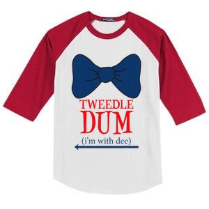 Tweedle Dum IM With Dee Lazy Couple Halloween Costumes Kids Colorblock Raglan Jersey