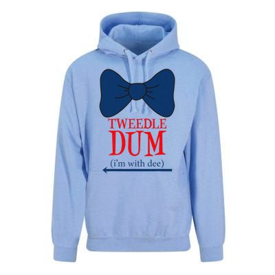 Tweedle Dum IM With Dee Lazy Couple Halloween Costumes Unisex Surf Hoodie