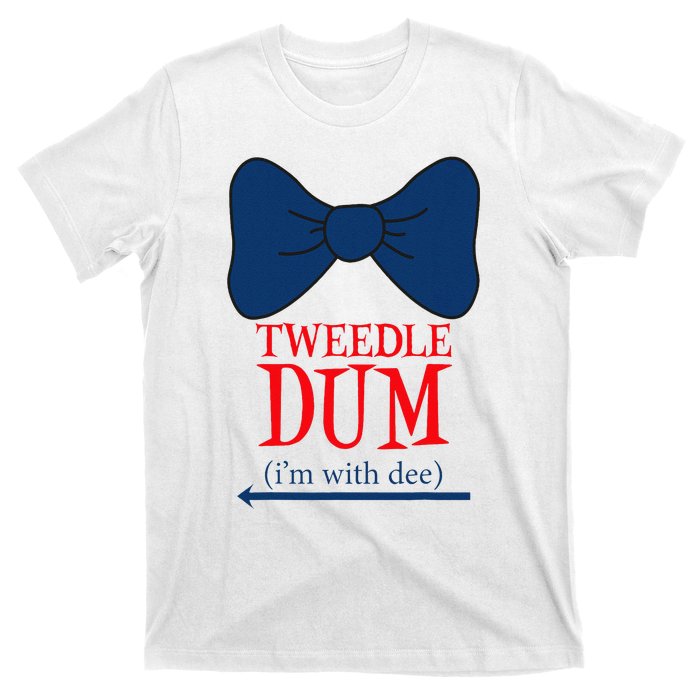 Tweedle Dum IM With Dee Lazy Couple Halloween Costumes T-Shirt