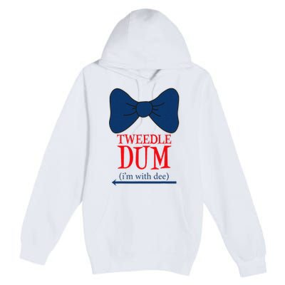 Tweedle Dum IM With Dee Lazy Couple Halloween Costumes Premium Pullover Hoodie