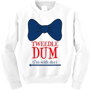 Tweedle Dum IM With Dee Lazy Couple Halloween Costumes Kids Sweatshirt