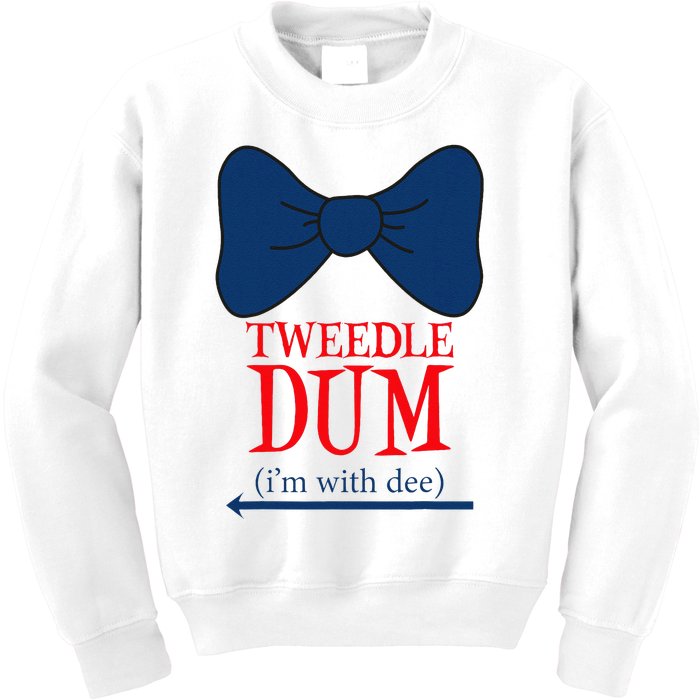 Tweedle Dum IM With Dee Lazy Couple Halloween Costumes Kids Sweatshirt