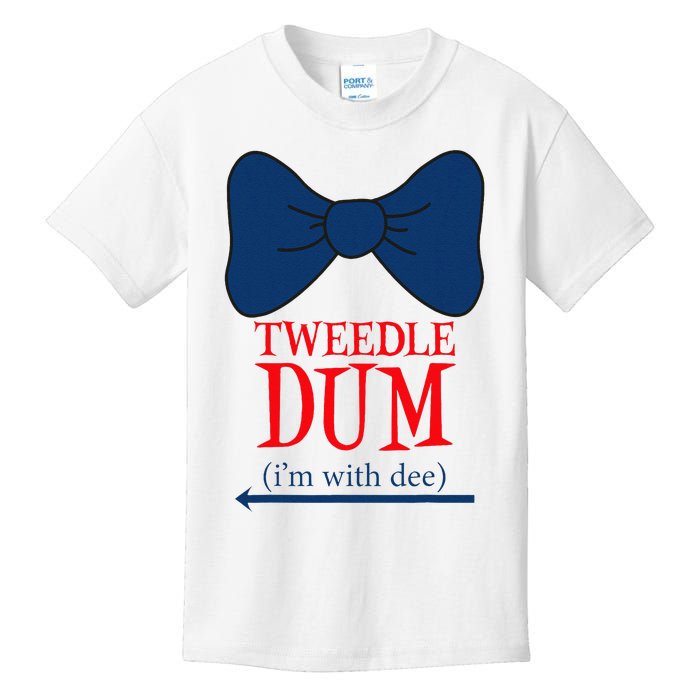 Tweedle Dum IM With Dee Lazy Couple Halloween Costumes Kids T-Shirt