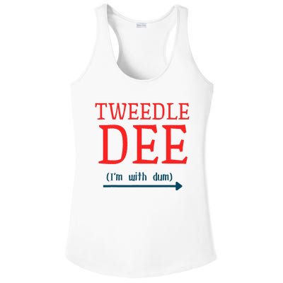 Tweedle Dee IM With Dum Couple & Friends Funny Lazy Costume Ladies PosiCharge Competitor Racerback Tank