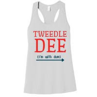 Tweedle Dee IM With Dum Couple & Friends Funny Lazy Costume Women's Racerback Tank