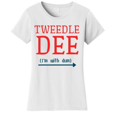 Tweedle Dee IM With Dum Couple & Friends Funny Lazy Costume Women's T-Shirt