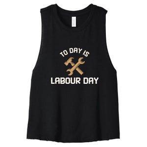 To Day Is Labor Day Gift Women's Racerback Cropped Tank