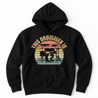 This Drummer Is 2nd Birthday Drum Set Drumming Hoodie