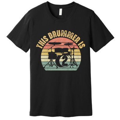 This Drummer Is 2nd Birthday Drum Set Drumming Premium T-Shirt