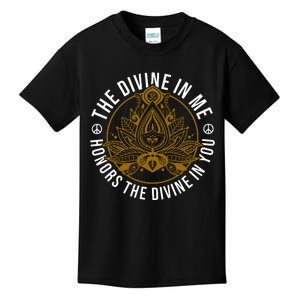 The Divine In Me Positive Message Spiritual Yoga Meditation Kids T-Shirt