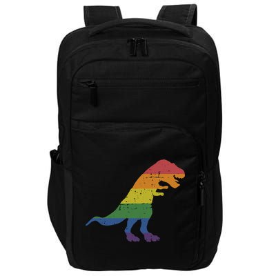 TRex Dinosaur In Rainbow Flag For Pride Month Awareness Impact Tech Backpack