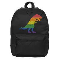 TRex Dinosaur In Rainbow Flag For Pride Month Awareness 16 in Basic Backpack