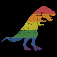 TRex Dinosaur In Rainbow Flag For Pride Month Awareness 16 in Basic Backpack