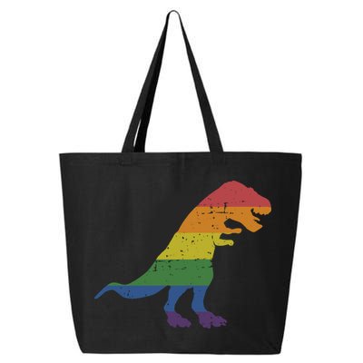 TRex Dinosaur In Rainbow Flag For Pride Month Awareness 25L Jumbo Tote
