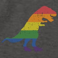 TRex Dinosaur In Rainbow Flag For Pride Month Awareness Vector Backpack