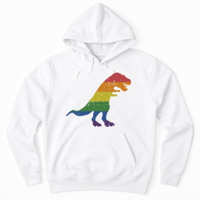 TRex Dinosaur In Rainbow Flag For Pride Month Awareness Hoodie