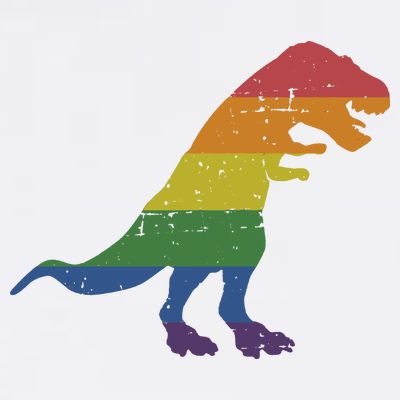 TRex Dinosaur In Rainbow Flag For Pride Month Awareness T-Shirt