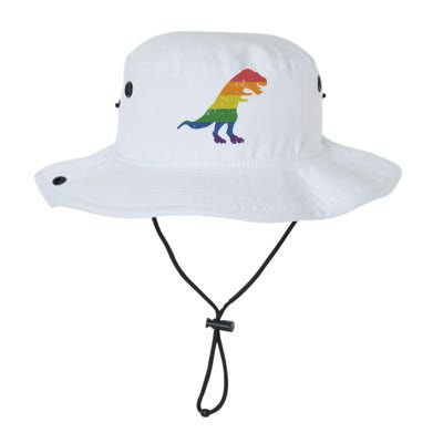 TRex Dinosaur In Rainbow Flag For Pride Month Awareness Bucket Hat