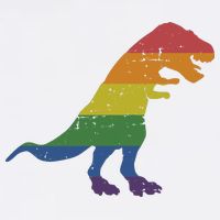 TRex Dinosaur In Rainbow Flag For Pride Month Awareness Kids T-Shirt
