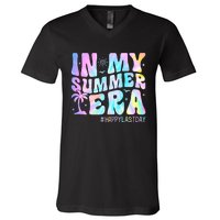 Tie Dye In My Summer Era Happy Last Day Of School Teacher V-Neck T-Shirt