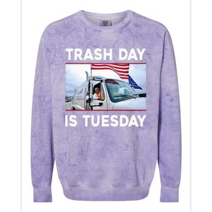 Trash Day Is Tuesday Trump Garbage Truck Love America Colorblast Crewneck Sweatshirt