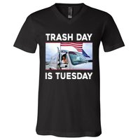 Trash Day Is Tuesday Trump Garbage Truck Love America V-Neck T-Shirt