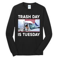 Trash Day Is Tuesday Trump Garbage Truck Love America Tall Long Sleeve T-Shirt