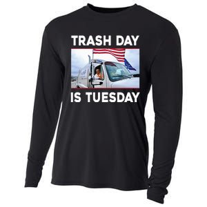 Trash Day Is Tuesday Trump Garbage Truck Love America Cooling Performance Long Sleeve Crew