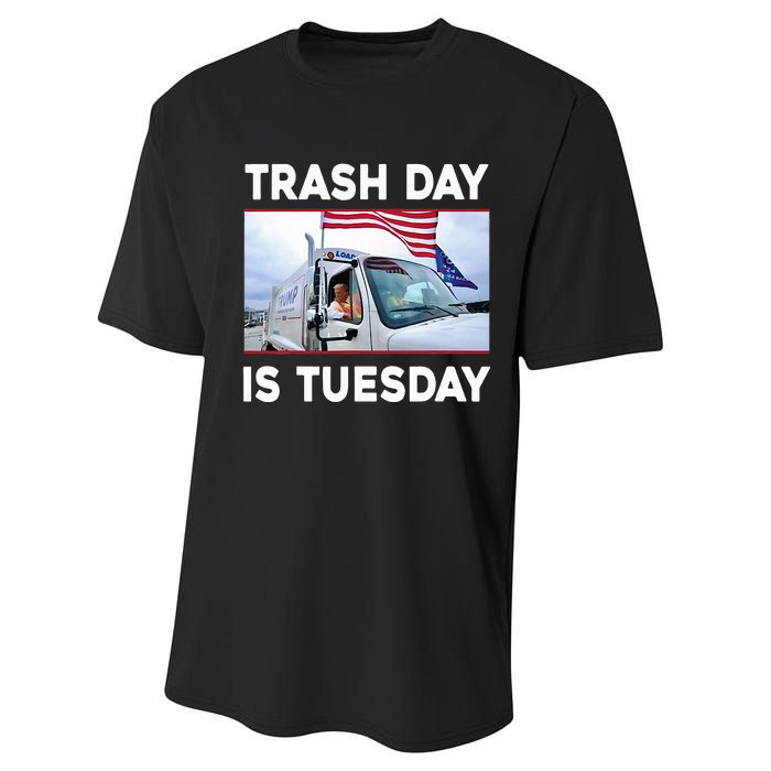 Trash Day Is Tuesday Trump Garbage Truck Love America Performance Sprint T-Shirt