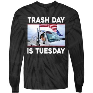 Trash Day Is Tuesday Trump Garbage Truck Love America Tie-Dye Long Sleeve Shirt