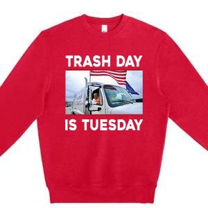 Trash Day Is Tuesday Trump Garbage Truck Love America Premium Crewneck Sweatshirt