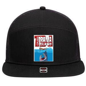 Total Drama Island Shark Logo 7 Panel Mesh Trucker Snapback Hat