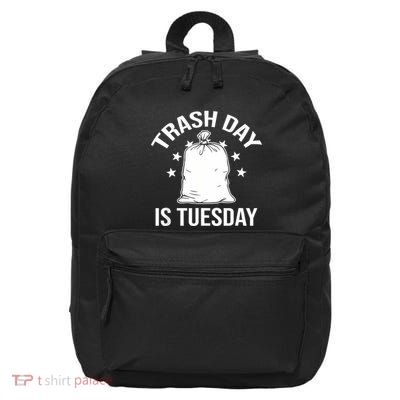 Trash Day Is Tuesday Trump Garbage Trump Retro Trash Truck 16 in Basic Backpack