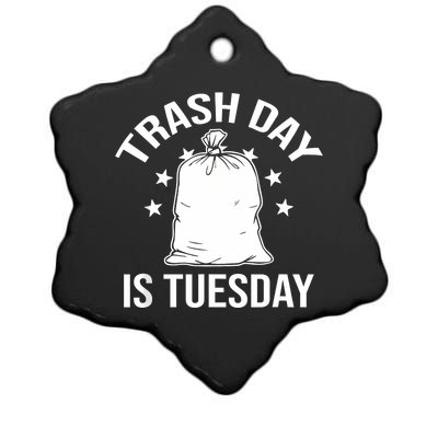 Trash Day Is Tuesday Trump Garbage Trump Retro Trash Truck Ceramic Star Ornament