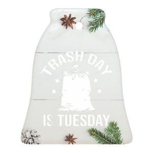 Trash Day Is Tuesday Trump Garbage Trump Retro Trash Truck Ceramic Bell Ornament