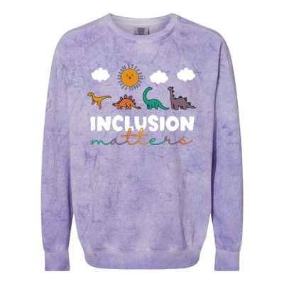 Trex Dinosaur Inclusion Matters Special Education Teacher Colorblast Crewneck Sweatshirt