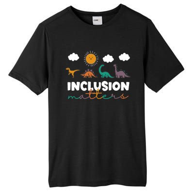 Trex Dinosaur Inclusion Matters Special Education Teacher Tall Fusion ChromaSoft Performance T-Shirt